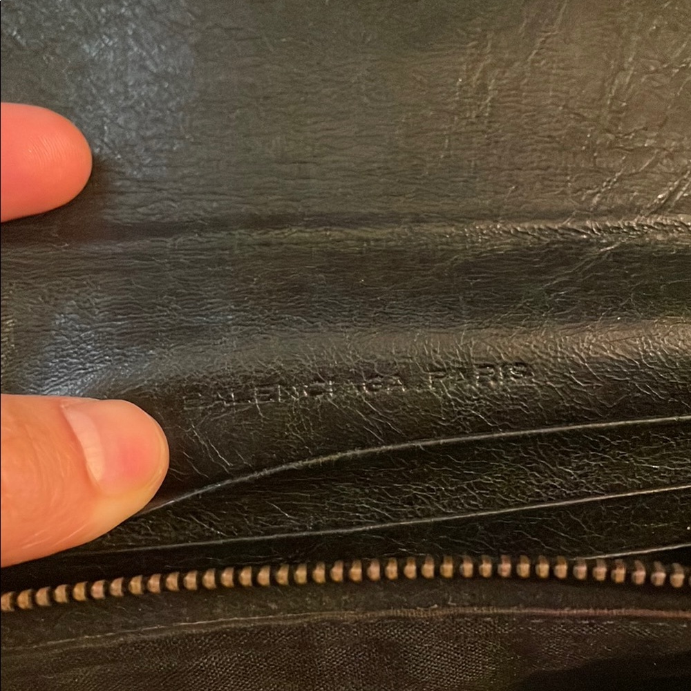 Balenciaga Black Leather Clutch with Gold Accents - Picture 8 of 11